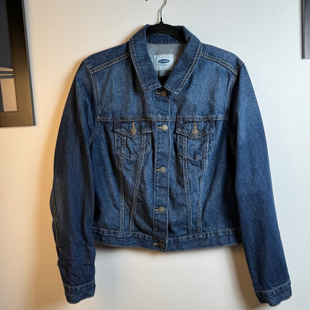 Old Navy Cropped Denim Jacket - Medium Wash (XL)